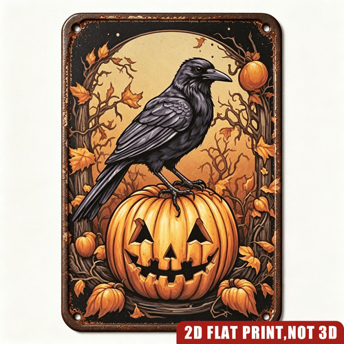 Halloween crow jack o - halloween, on
